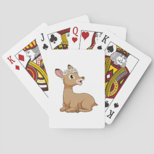Deer with Daisy Flower Playing Cards