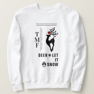 Deer with Monogram + SC-Hat Christmas, Custom- S Sweatshirt