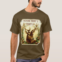 Deer with Pine Cones Rustic Personalised