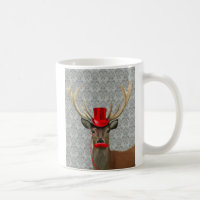 Deer With Red Hat and Moustache