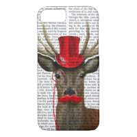 Deer with Red Top Hat and Moustache