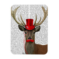 Deer with Red Top Hat and Moustache