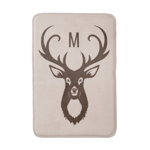 Deer with Your Monogram bath mats