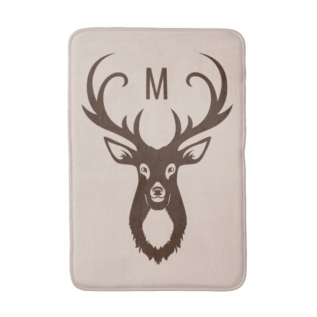 Deer with Your Monogram bath mats (Front Vertical)