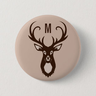 Deer with Your Monogram custom buttons