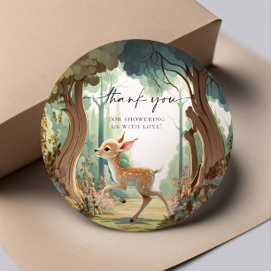 Deer Woodland Baby Shower Fawn Classic Round Sticker
