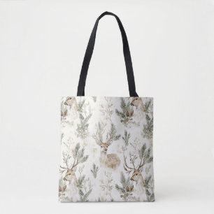 Deer Woodland Christmas Tote Bag