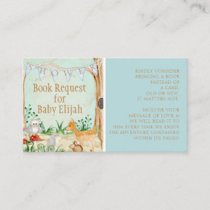 Deer Woodland Forest Animals Owl Book Request Business Card