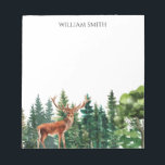 Deer Woodland Personalised  Notepad<br><div class="desc">Elegant watercolor trees and deer personalised notepad.</div>