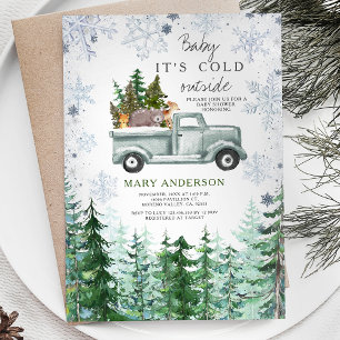 Deer Woodland Rustic Forest Animal Baby Shower Invitation