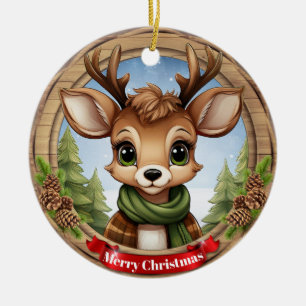 Deer Xmas Character Reindeer Animal Christmas Cer Ceramic Tree Decoration
