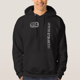 Deerfield Beach Florida 954 Area Code Vintage Retr Hoodie