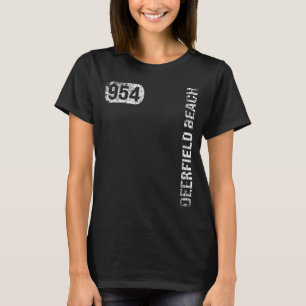 Deerfield Beach Florida 954 Area Code Vintage Retr T-Shirt