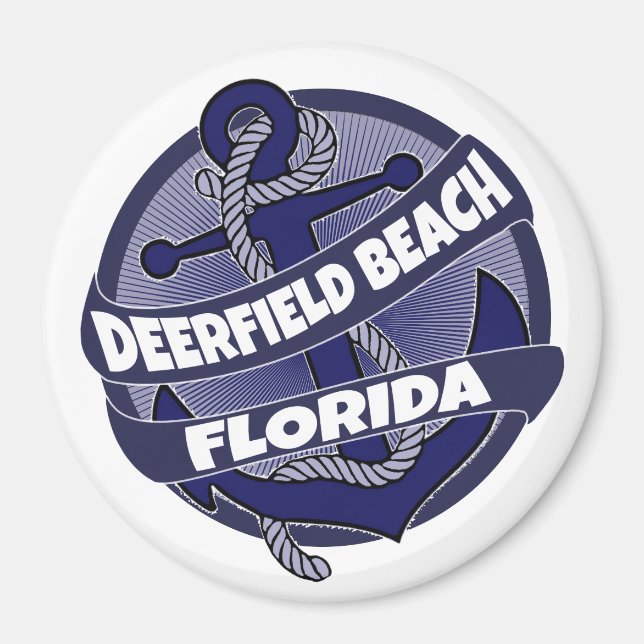 Deerfield Beach Florida anchor swirl magnet (Front)