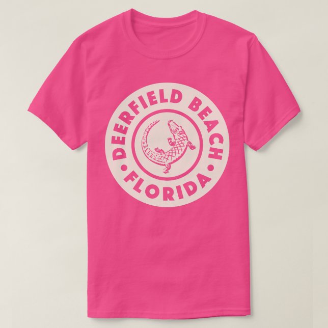 Deerfield Beach Florida Circle Tan T-Shirt (Design Front)
