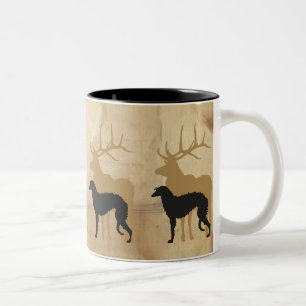 Deerhound & Deer Two-Tone Coffee Mug