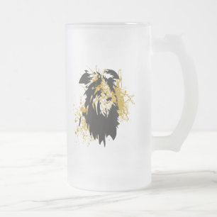 Deerhound urban frosted glass beer mug