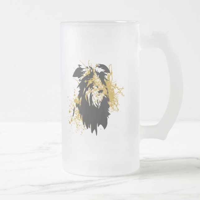 Deerhound urban frosted glass beer mug (Right)