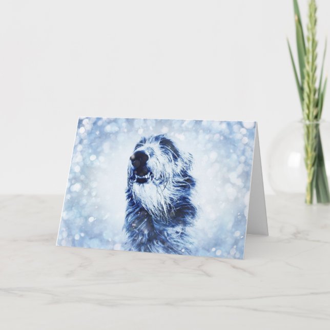 Deerhound Wolfhound Christmas Card (Front)