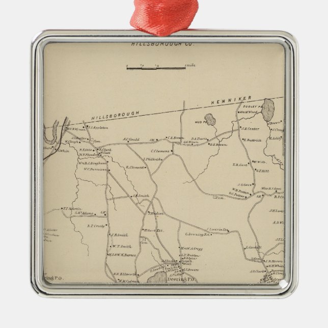 Deering, Hillsborough Co Metal Tree Decoration (Front)