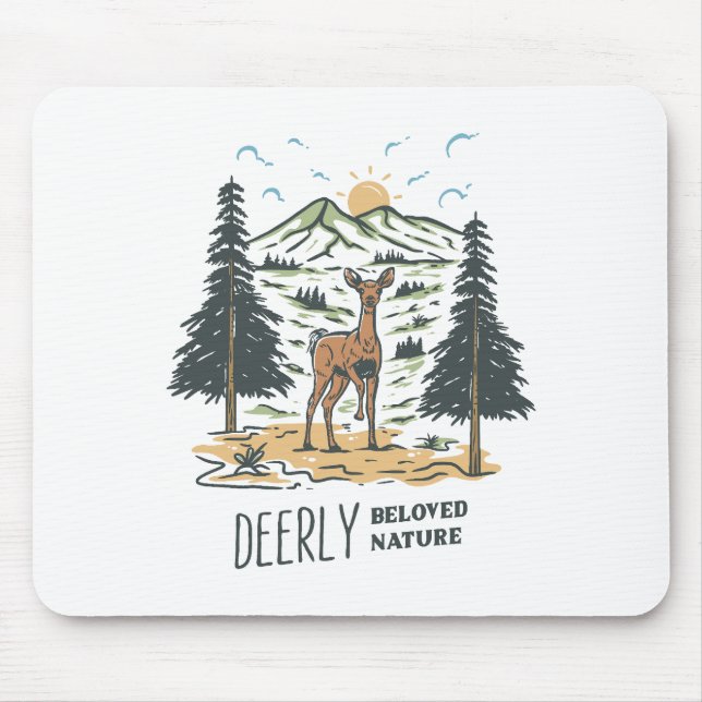 Deerly Beloved Nature Mouse Mat (Front)