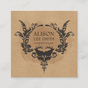 Deers and ornaments square business card