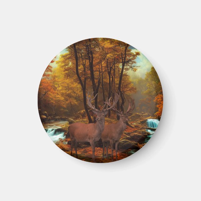 Deers By A Woodland Stream Magnet (Front)