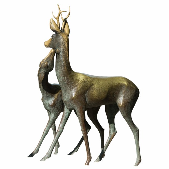 Deers in love standing photo sculpture (Front)