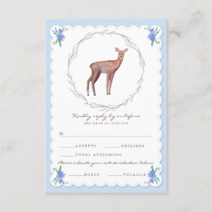 Deers in Love Woodland Winter Wedding RSVP Card