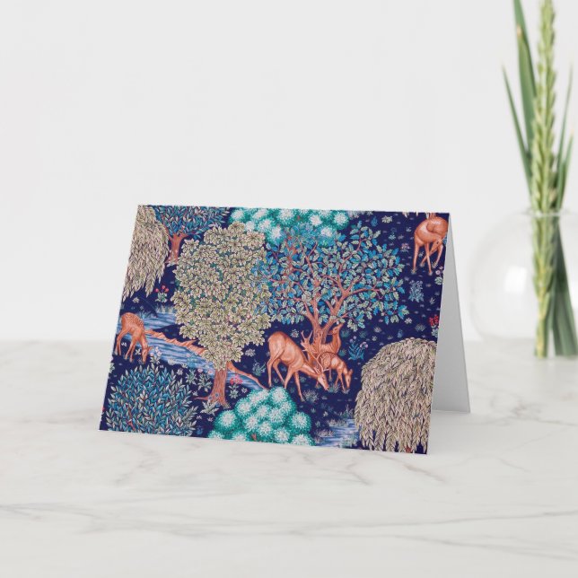 Deers in The Forest, William Morris Card (Front)