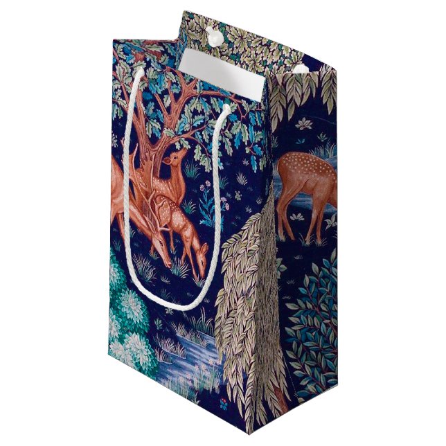 Deers in The Forest, William Morris Small Gift Bag (Front Angled)