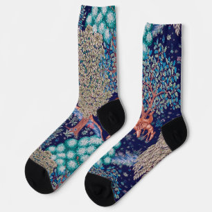 Deers in The Forest, William Morris Socks