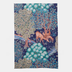 Deers in The Forest, William Morris Tea Towel