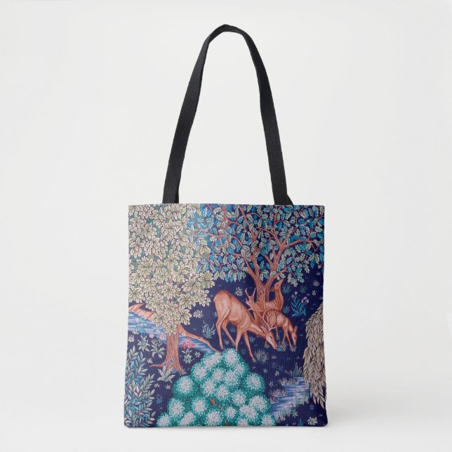 Deers in The Forest, William Morris Tote Bag (Front)