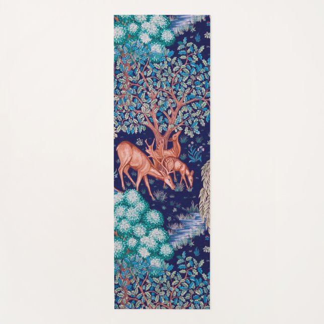 Deers in The Forest, William Morris Yoga Mat (Front)