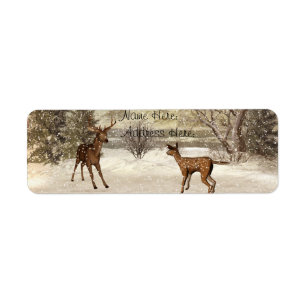 Deers in winter Address labels
