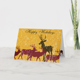 Deers Winter Forest First Snow Holiday Card