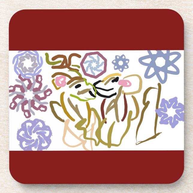 Deer's winter lover  coaster (Front)