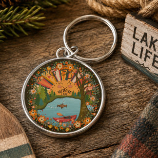 Deerwood Lake Floral Kayak Colourful Key Ring
