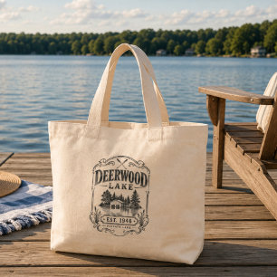 Deerwood Lake Vintage Lake Life Large Tote Bag