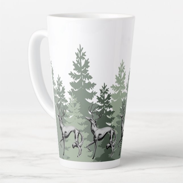 DeerZoi Forest Tall Latte Mug (Left Angle)