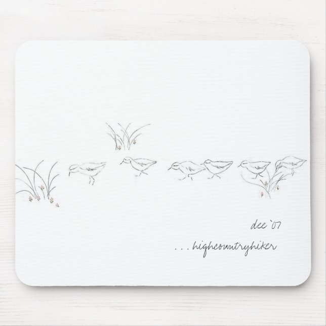 Dee's sandpipers (an original sketch) mouse mat (Front)