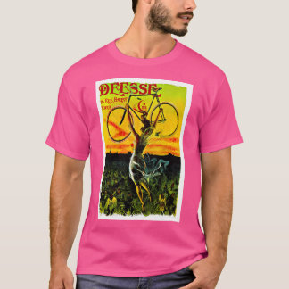 Deese Vintage Bicycle Advertising Print T-Shirt