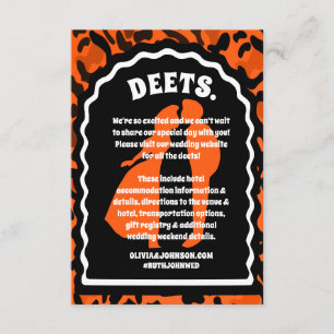 Deets Modern Orange Leopard Print Enclosure Card