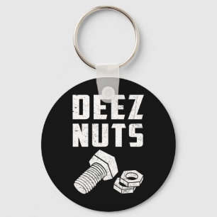 Deez And Nuts Bolt Funny Mechanic Saying Joke Fath Key Ring