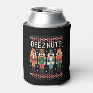 Deez Nuts Funny Christmas Nutcracker Xmas Holiday Can Cooler