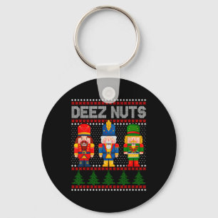 Deez Nuts Nutcracker Fun Ugly Christmas Key Ring