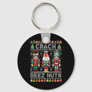 Deez Nuts Nutcracker Fun Ugly Christmas Xmas Key Ring