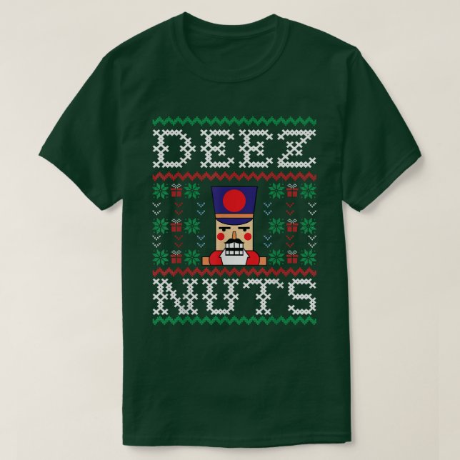 Deez Nuts Nutcracker Funny Ugly Christmas Sweater  (Design Front)