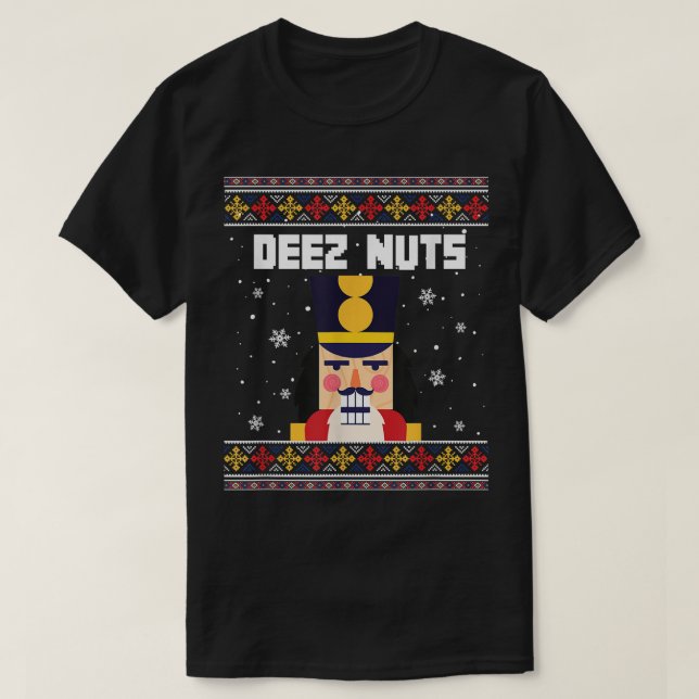 Deez Nuts Nutcracker  Funny Ugly Christmas Sweater (Design Front)